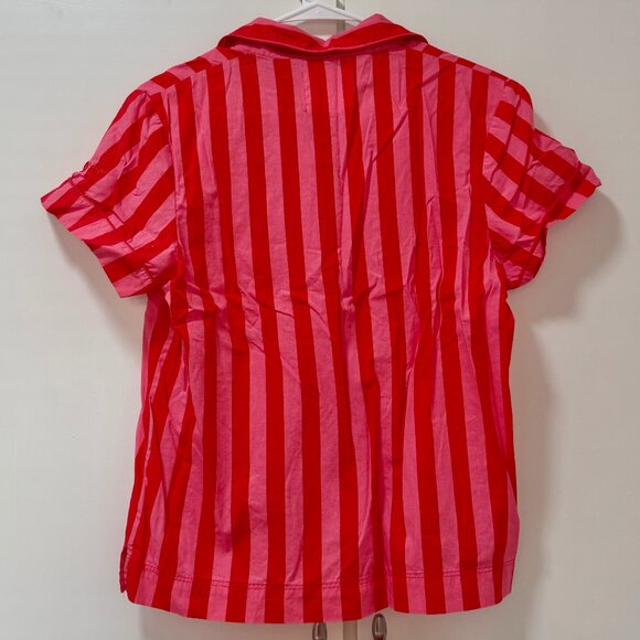 ban.do short-sleeve button-down pajama shirt, pink striped, Small - Picture 4 of 4